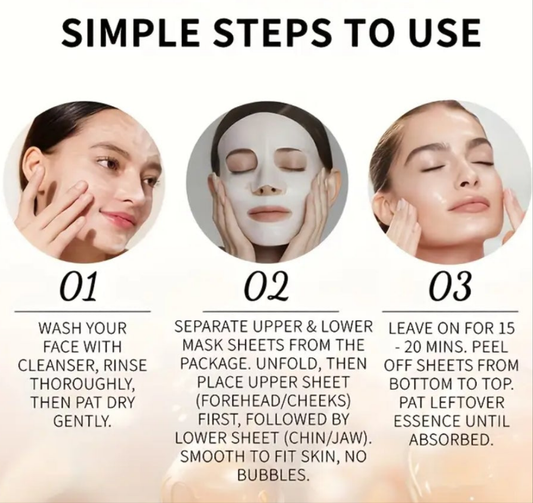 Masque éclat et luminosité , à base de collagène , hydrate , nourrit , tonifie et raffermit la peau