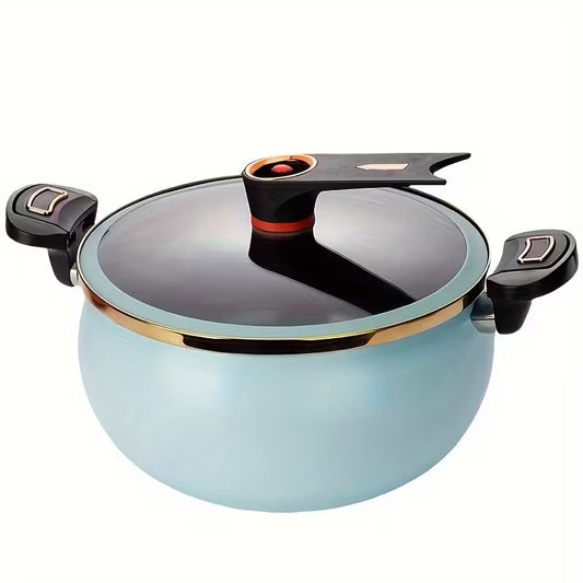 Une grande casserole multifonctionnelle de 7 litres, 26 cm/10 pouces, idéale pour la cuisson et le ragoût, compatible avec les cuisinières à gaz et à induction.