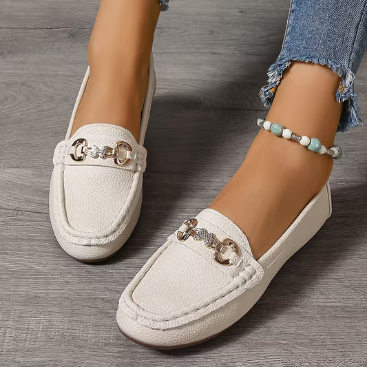 Mocassins femme élégants à enfiler avec ornement papillon en strass, légers, faux cuir toutes saisons, demi-haut, mode