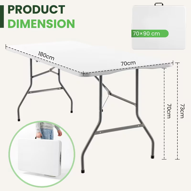 Tables pliantes blanches 180x70x73 cm – Lot de 10