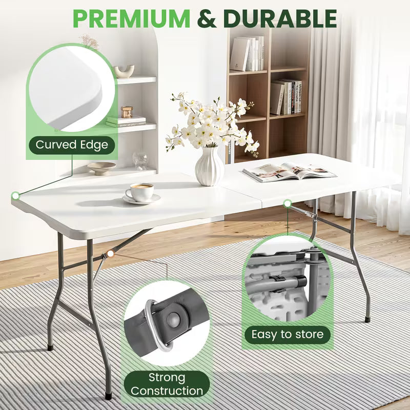 Tables pliantes blanches 180x70x73 cm – Lot de 10