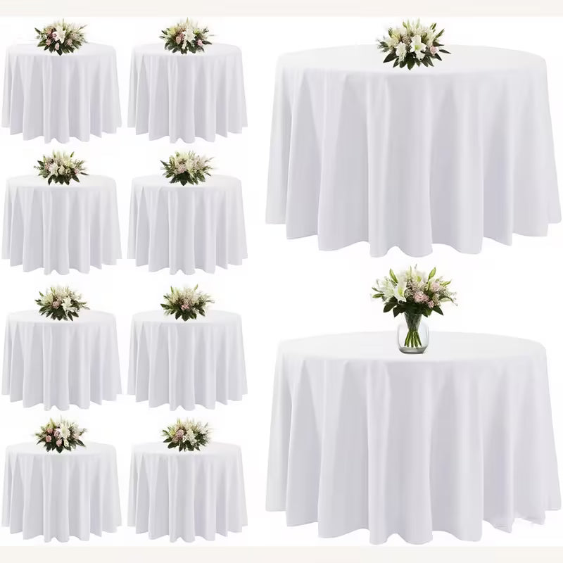 Lot de 6 nappes rondes en polyester lavable