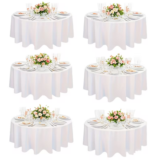 Lot de 6 nappes rondes en polyester lavable