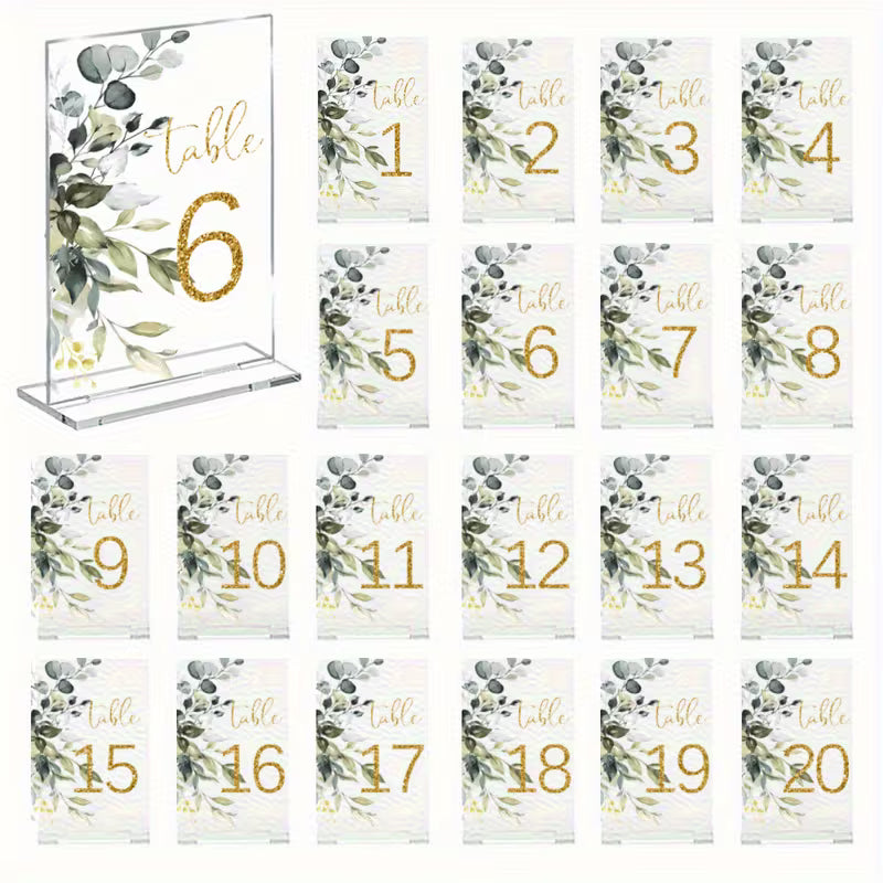 Lot de 20 numéros de table en acrylique – 1 à 20