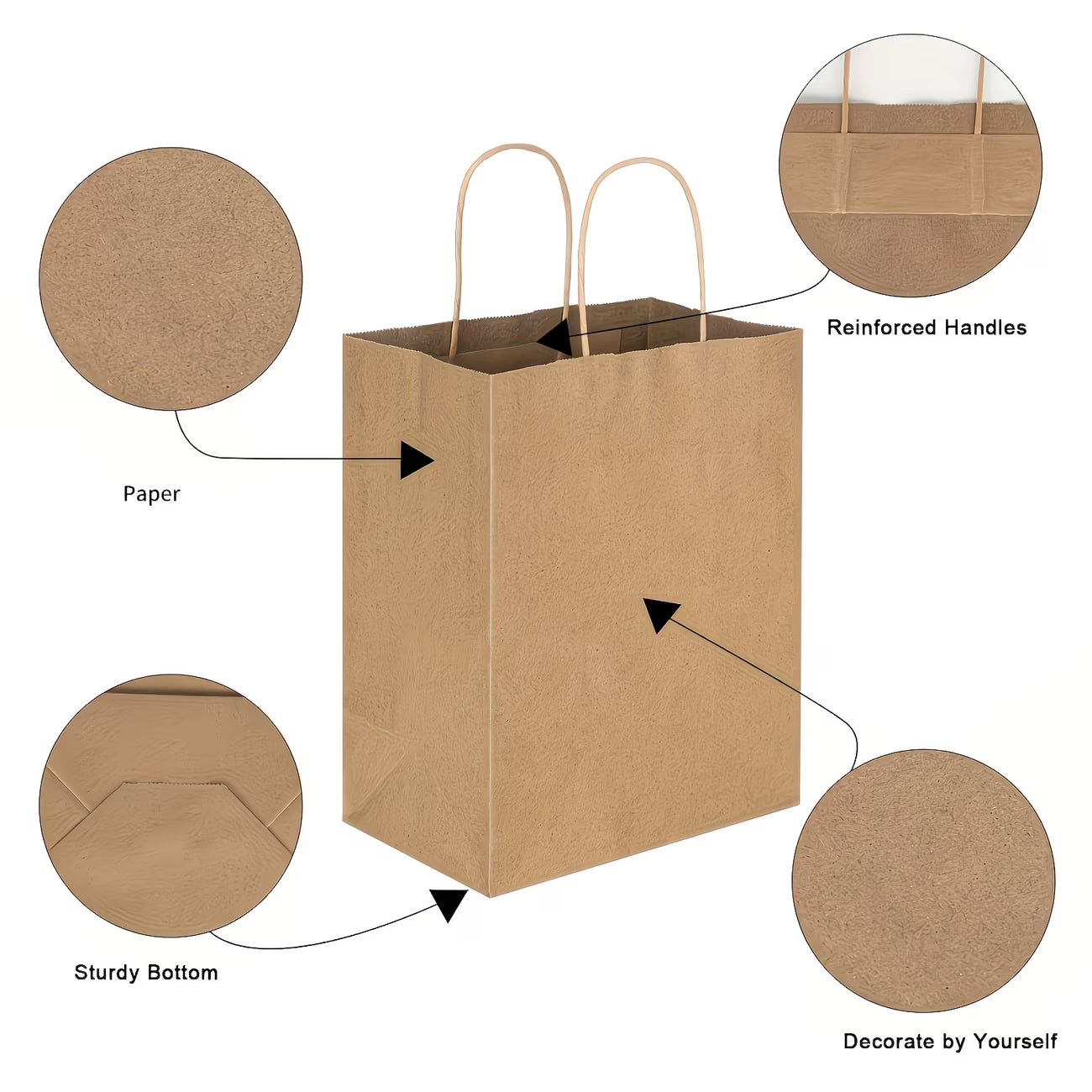 - Idéals pour emballages cadeaux, artisanat DIY et boutiques - Conviennent pour la vente au détail, les courses, le shopping et la livraison - Parfaits pour fêtes d’anniversaire, événements professionnels et occasions spéciales